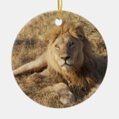 Kerstboomversiering met lion keramisch ornament (Voorkant)