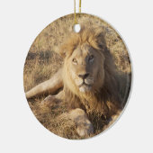 Kerstboomversiering met lion keramisch ornament (Links)