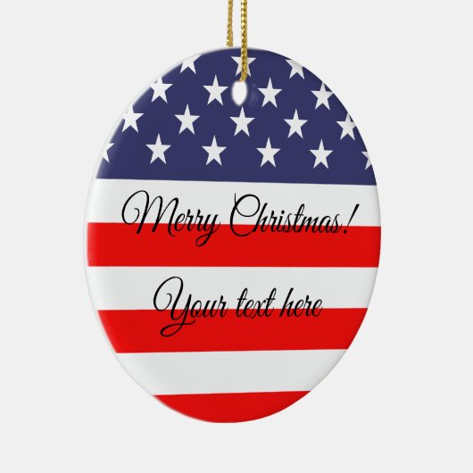 Kerstboomversiering met Patriottische Amerikaanse Keramisch Ornament (Rechts)