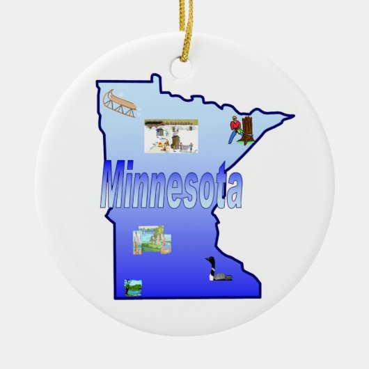 kerstboomversiering Minnesota Keramisch Ornament (Voorkant)