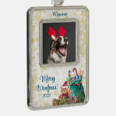  kerstboomversiering verzilverd kader ornament (Rechts)