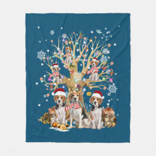 kerstboomversiering voor beagle Hondenliefhebber Fleece Deken