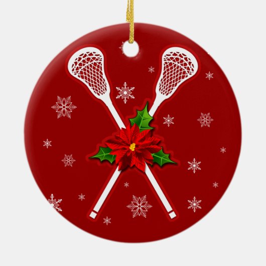 kerstboomversiering voor lacrosse kerstbomen keramisch ornament (Achterkant)