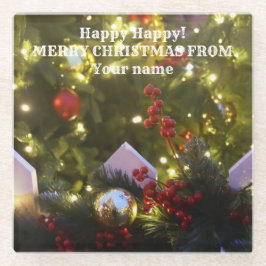 kerstboomversieringen glazen onderzetter