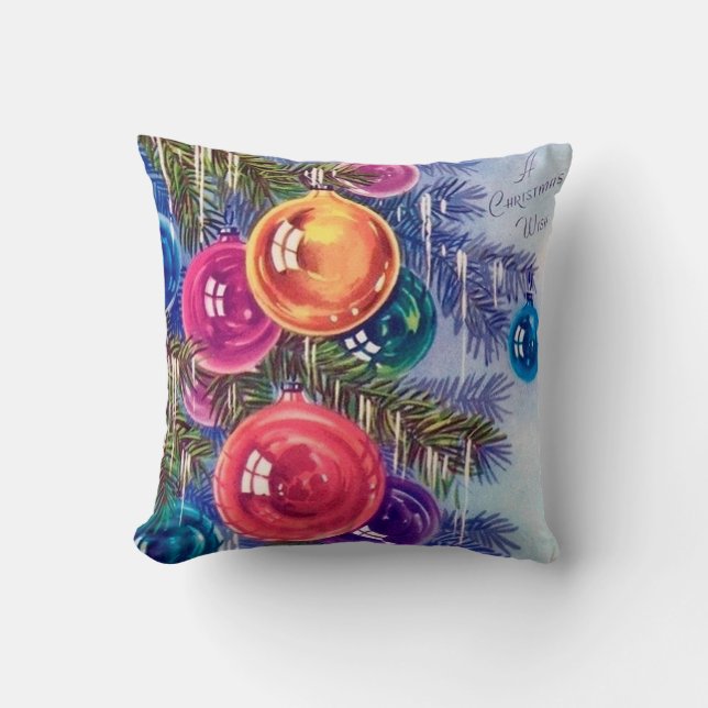  kerstboomversieringen met Retro-kerstbomen Kussen (Voorkant)