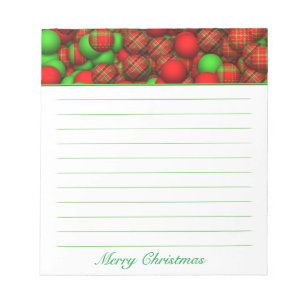kerstboomversieringen met Tartan Pattern Notitieblok