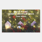 kerstboomversieringen rechthoekige sticker (Voorkant)