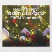 kerstboomversieringen sparkling wijnetiket (Enkel label)