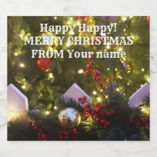 kerstboomversieringen sparkling wijnetiket (Enkel label)