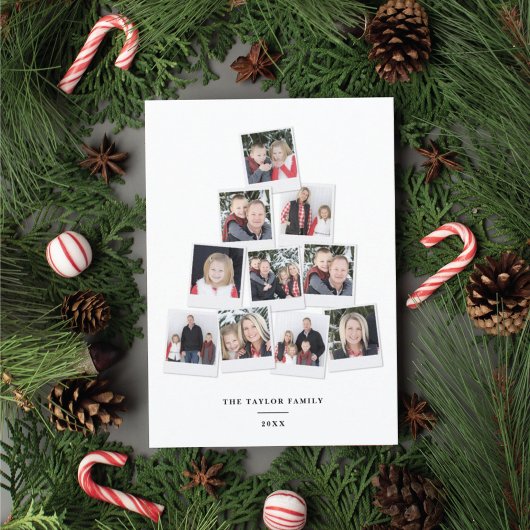 kerstboomvierkant Kinder fotocollage Feestdagenkaart