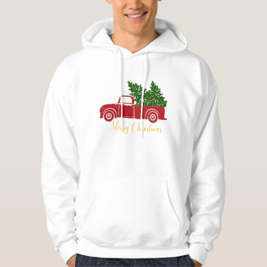 Kerstboomwagen Mannen Hoodie (Voorkant)