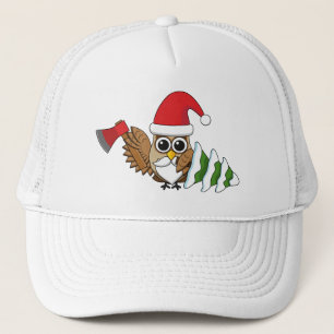 kerstboomwortel met Ax en Snowy Pine Tree Trucker Pet