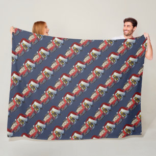 kerstboomwortel met kerstmankostuum en rood karf fleece deken