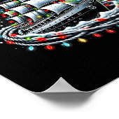 Kerstboot zeilcruiseboot omringd B Poster (Hoek)
