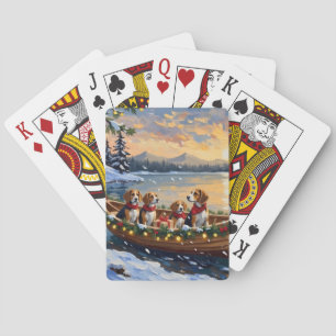 Kerstbootvakantie voor Beagles Pokerkaarten
