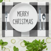 Kerstbord op Buffalo Plaid Theedoek (Gevouwen)