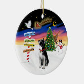 Kerstborden - Boston Terrier #3 Keramisch Ornament (Rechts)