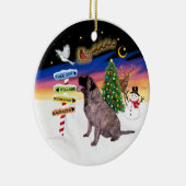 Kerstborden - Brindle Bull Mastiff Keramisch Ornament (Rechts)