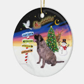 Kerstborden - Brindle Bull Mastiff Keramisch Ornament (Links)