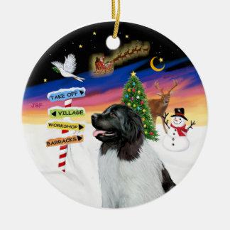 Kerstborden - Newfie Landseer Keramisch Ornament