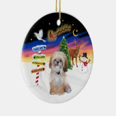 Kerstborden - Shih Tzu (P) Keramisch Ornament (Rechts)