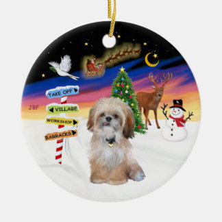 Kerstborden - Shih Tzu (P) Keramisch Ornament