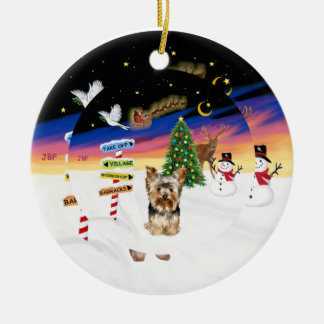 Kerstborden - Yorkshire Terrier #17 Keramisch Ornament