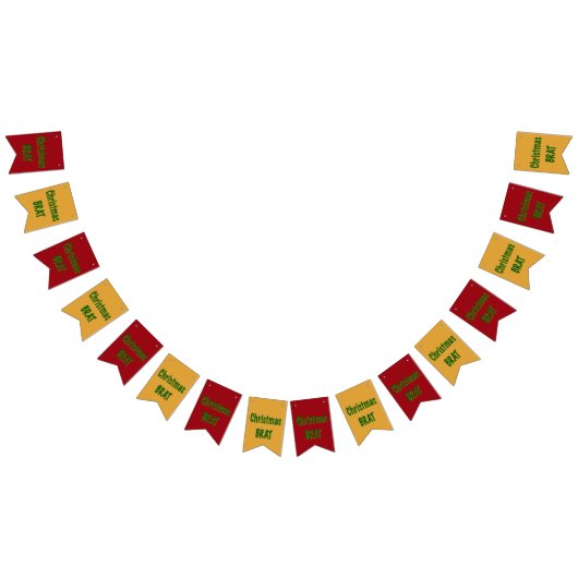 Kerstbos groene vleermuis op goud en rood vlaggetjes (Alle)