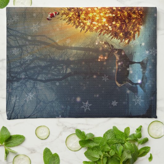 Kerstbos. Theedoek (Gevouwen)