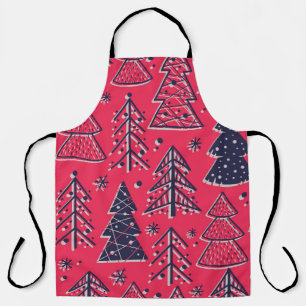 Kerstbos: Wintersilhouet behang. Schort