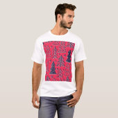 Kerstbos: Wintersilhouet behang. T-shirt (Voorkant volledig)