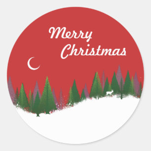kerstBossen Scene Round Sticker