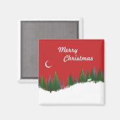 KerstBossen Scene Square Magnet Magneet (Voorkant / Achterkant)