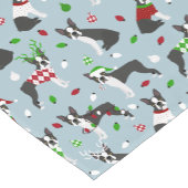 KerstBoston Terrier Korte Tafelloper (Hoek)