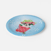 KerstBoston Terrier Papieren Bordje (Gekanteld)