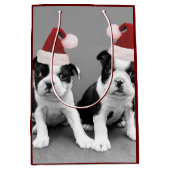 KerstBoston Terriers medium Gift Bag Cadeauzakje (Voorkant)