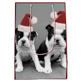 KerstBoston Terriers medium Gift Bag Medium Cadeauzakje (Achterkant)