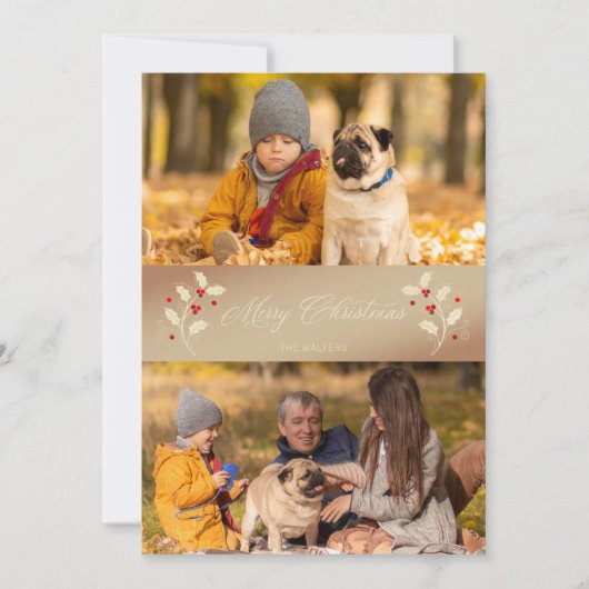 Kerstbotanisch Holly Thémed Photo-script (Voorkant)