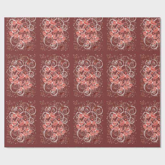 Kerstboten en -sterren met elegante en uisterstaar cadeaupapier (Vlak)