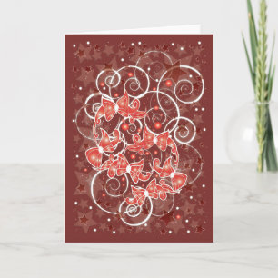 Kerstboten en -sterren met elegante en uisterstaar feestdagen kaart