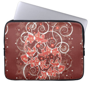 Kerstboten en -sterren met elegante en uisterstaar laptop sleeve