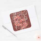 Kerstboten en -sterren met elegante en uisterstaar vierkante sticker (Envelop)