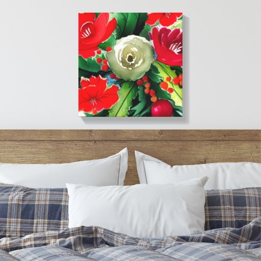 KerstBouquet Canvas Afdruk (Insitu (Slaapkamer))