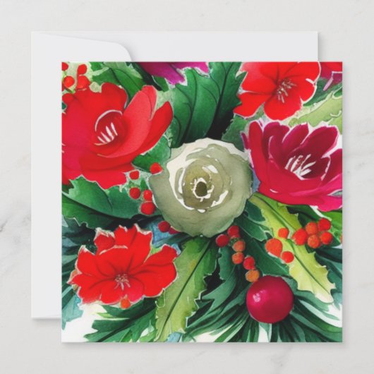 KerstBouquet Feestdagenkaart (Voorkant)