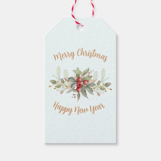 KerstBouquet met Cranberry Cadeaulabel (Voorkant)