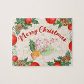 KerstBouquet verbrand Oranje Snoep Barry Wreath Legpuzzel (Horizontaal)