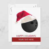 Kerstbowlingbal Santa Hat briefkaarten (Voorkant / Achterkant)