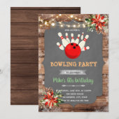 Kerstbowlingfeest Kaart (Voorkant / Achterkant)