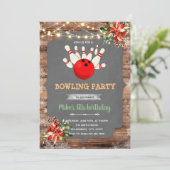 Kerstbowlingfeestje Kaart (Staand voorkant)