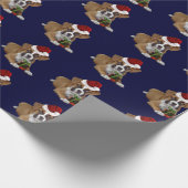 Kerstboxeerpuppy Cadeaupapier (Hoek)